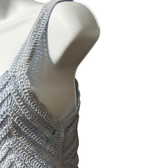 Y2K Sans Souci Women‎ Crop Crochet Knit Top S Festival Cottagecore Boho Beachy - Picture 4 of 9